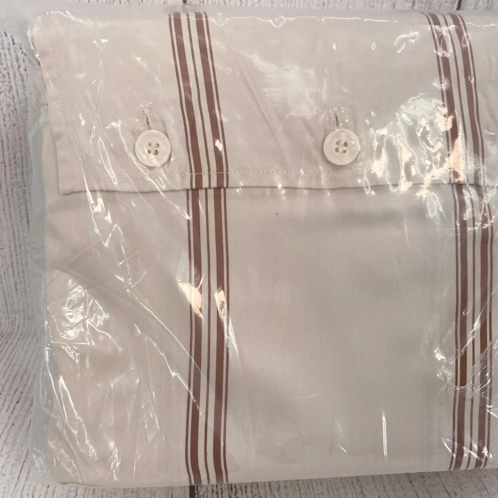 Cozy Earth Sheet Set King Maple Brown Striped Bamboo Viscose Cooling Bedding